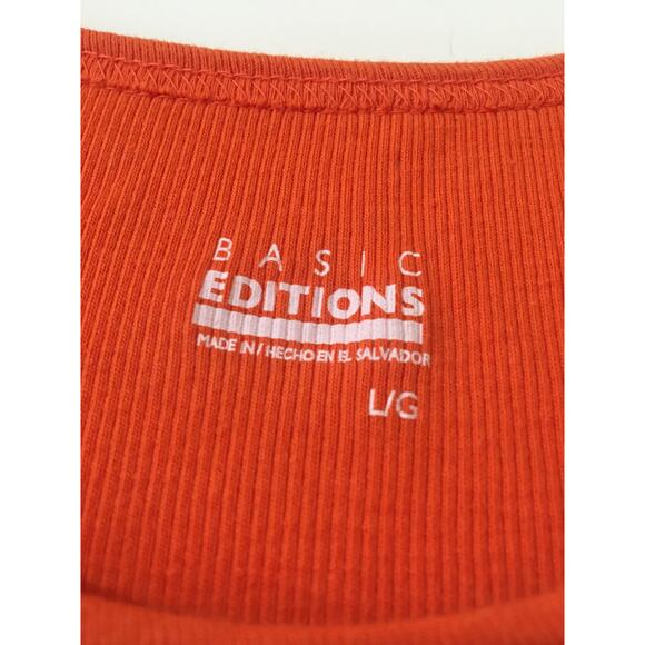 Basic Editions 100% Cotton Size Large Orange Tank Top - Picture 3 of 3